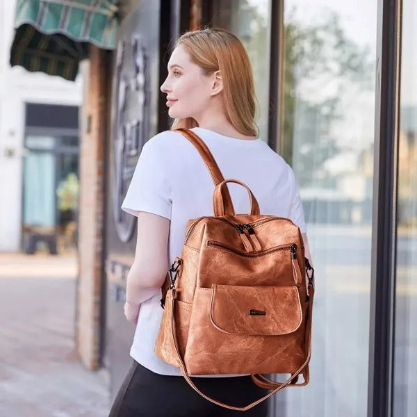 Backpack Purse For Womens, Waterproof PU Leather Backpacks Handbags