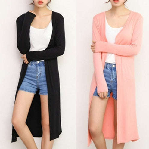 Long Modal Cardigan Women Shawl Sun Protection Clothing