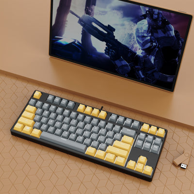 87 Key Wired Game Hot Plug Two Colors Mechanical Keyboard