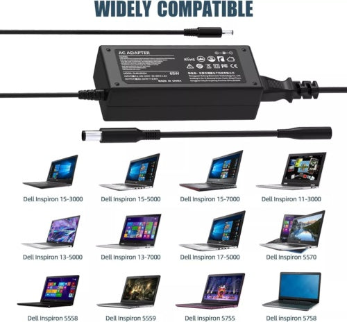GENUINE LAPTOP CHARGER 19.5V-3.34A, 65W  WITH POWER LEAD